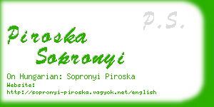 piroska sopronyi business card